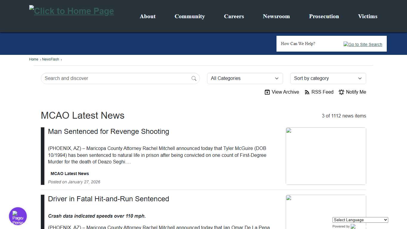 News Flash • Maricopa County Attorney's Office, AZ